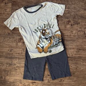 Carter's Tiger Print Pajama Set - Cream and Black